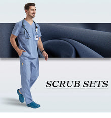 Men's Medical Scrubs Sets Hospital Nursing Uniforms Breathable Sanitary Clinical Aesthetic Nurse Suits Doctor Workwear 8020-02