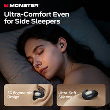 Monster Passive Noise Canceling Sleep Earphone Bluetooth 6.0 Sleep Earbuds for Side Sleepers Hifi Stereo TWS Wireless Headphone