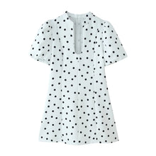 KONDALA Elegant Holiday Chic Women Mini Dress Black O-Neck Zipper Short Puff Sleeve Dress Fashion 2026 Spring Summer Party Dress
