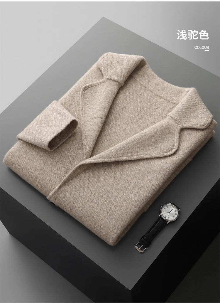 New Autumn and Winter Cashmere Sweater Large Size Men's Thickened Cashmere Knitted Cardigan Casual Jacket Top