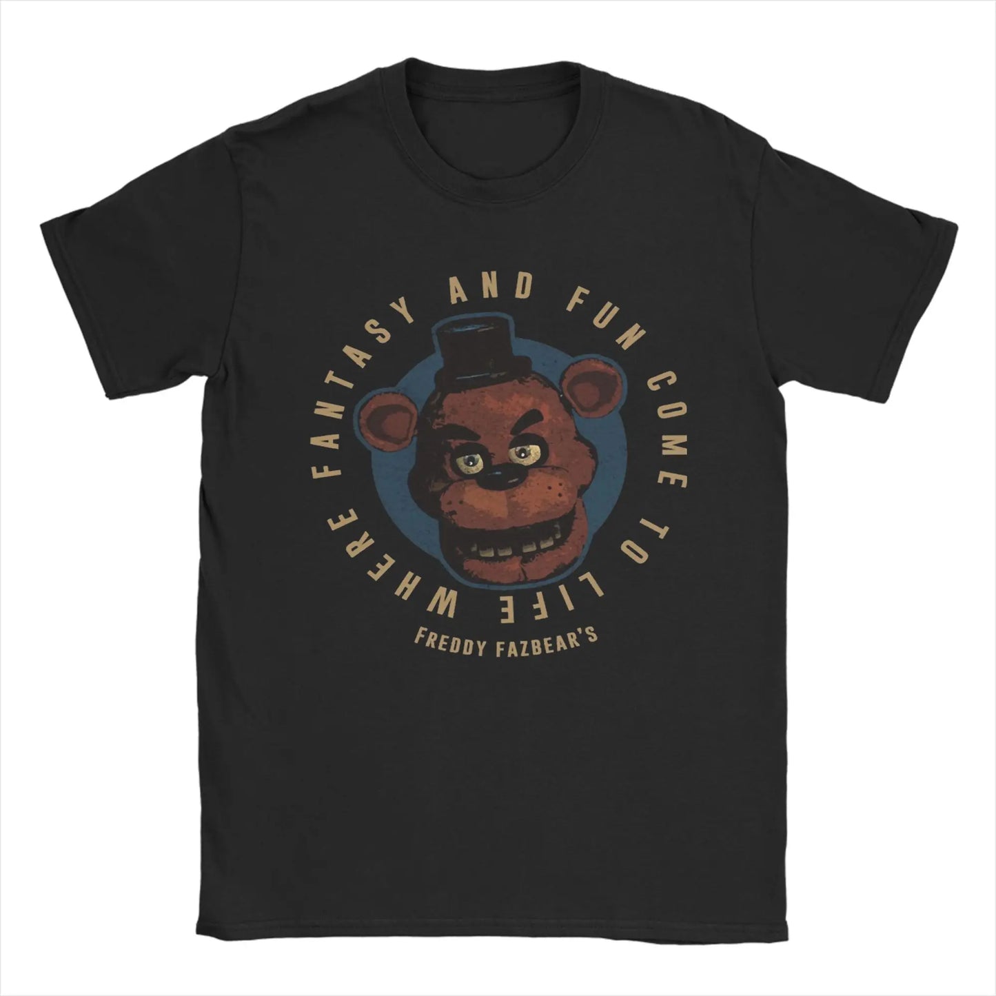 Men's T-Shirt FNAF At Freddys Amazing Cotton Tee Shirt Short Sleeve  T Shirts Crewneck Tops Plus Size
