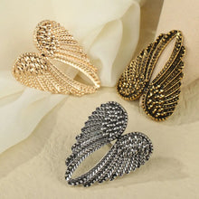 Vintage Angel Wings Metal Rings Single Big Heart Shape Wings Ring For Men Women Punk Hip Hop Party Jewelry Gift Accessories