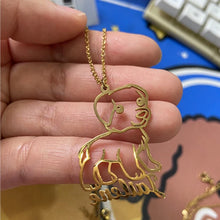 Treebud Custom Personalized Children's Drawing Necklace Stainless Steel for Women Men Special Logol Artwork Pendant Jewelry Gift