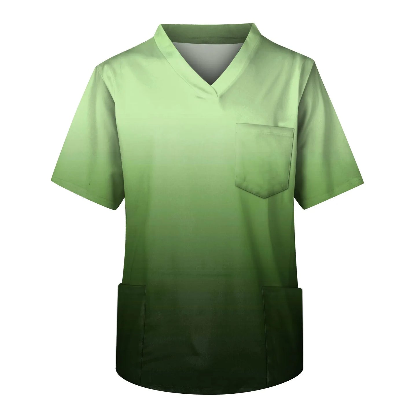 Men 's Nurse Uniforms Pet Shop Doctor Set Medical Dentist Overalls Summer Lab Workwear Short Sleeve Gradient Print Nursing Top