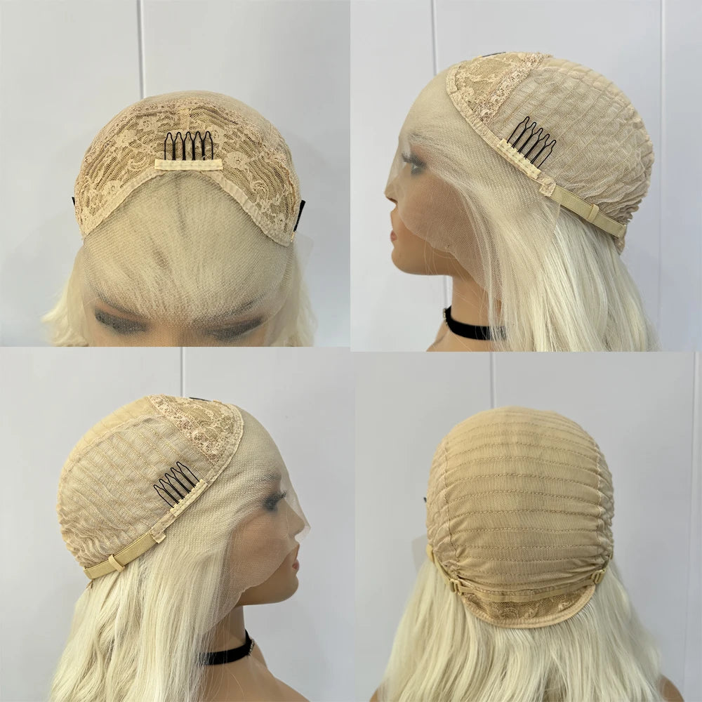 Light Orange Synthetic Lace Front Wig Glueless Daily Wear