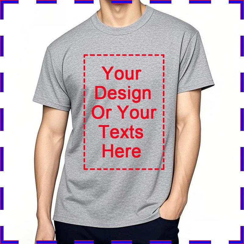 Design Your Own Oversized T-shirt for Men Custom Graphic Blank Cotton Personalized Message Tshirt Loose Fit Tops Gift Your Logo
