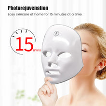 Rechargeable Facial LED Mask 7 Colors LED Photon Therapy Beauty Mask Skin Rejuvenation Home Face Lifting Whitening Beauty Device