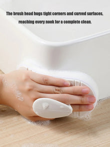 Brosse de nettoyage à manche flexible, éponge récurante pliable pour les zones difficiles d'accès de la cuisine et de la salle de bain, évier, carrelage, baignoire