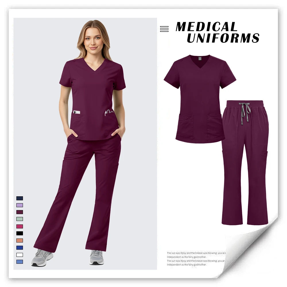 New Hospital Doctor Scrubs Set Nurse Accessories Beauty Spa Pet Workwear Women Medical Surgical Uniform Dental Clinic Clothes