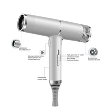 Professional Ionic Blow Dryer Low Noise Hairdryer with Nozzle Powerful Hot and Cold Salon Professional Hair Dryer