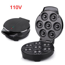 DMWD 110V/220V Electric Donut Maker Automatic Heating Egg Cake Bread Baking Machine High Power Fast Heating Oven Pan Breakfast