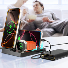 5 in 1 Wireless Charger Desktop Charging Organizer Stand For iPhone 16~12 Pro Max Apple Watch AirPods Pro USB PD Output Charging