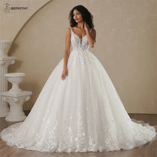 BEPEITHY Customized Strapless A Line Lace Wedding Dresses 2025 Spring Sleeveless Boho Champagne Ivory Bride Beach Bridal Gown