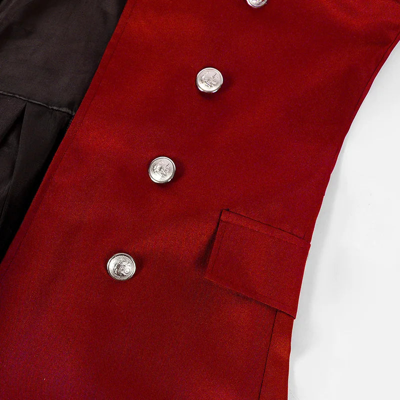 S-5XL Plus Size Men Gothic Trench Medieval Steampunk Retro Style Long Jackets Double-breasted Solid Men's Vintage Long Jackets