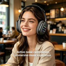 KEBIDUMEI Bluetooth 5.3 Headphones with LCD Screen Noise Cancellation Wireless Headsets 3.5mm Wired Over Ear Gaming Earphones