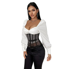 Women Underbust Bustiers Sexy Corset Top Mesh Breathable Lace Up Body Shaper Waist Trainer Sexy Corselet