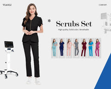 Medical Scrub Set Beauty Hospital Surgical Uniforms Women Scrub Tops Pants Nurses Accessories Dental Clinic Pet Workwear Clothes