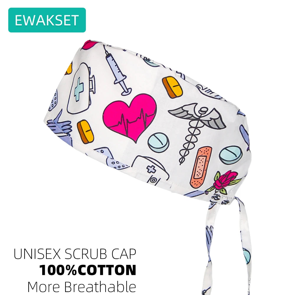 New printed scrub cap for Anesthesiologist cotton Anaesthesia medical nursing hats woman man surgical caps operating room hat