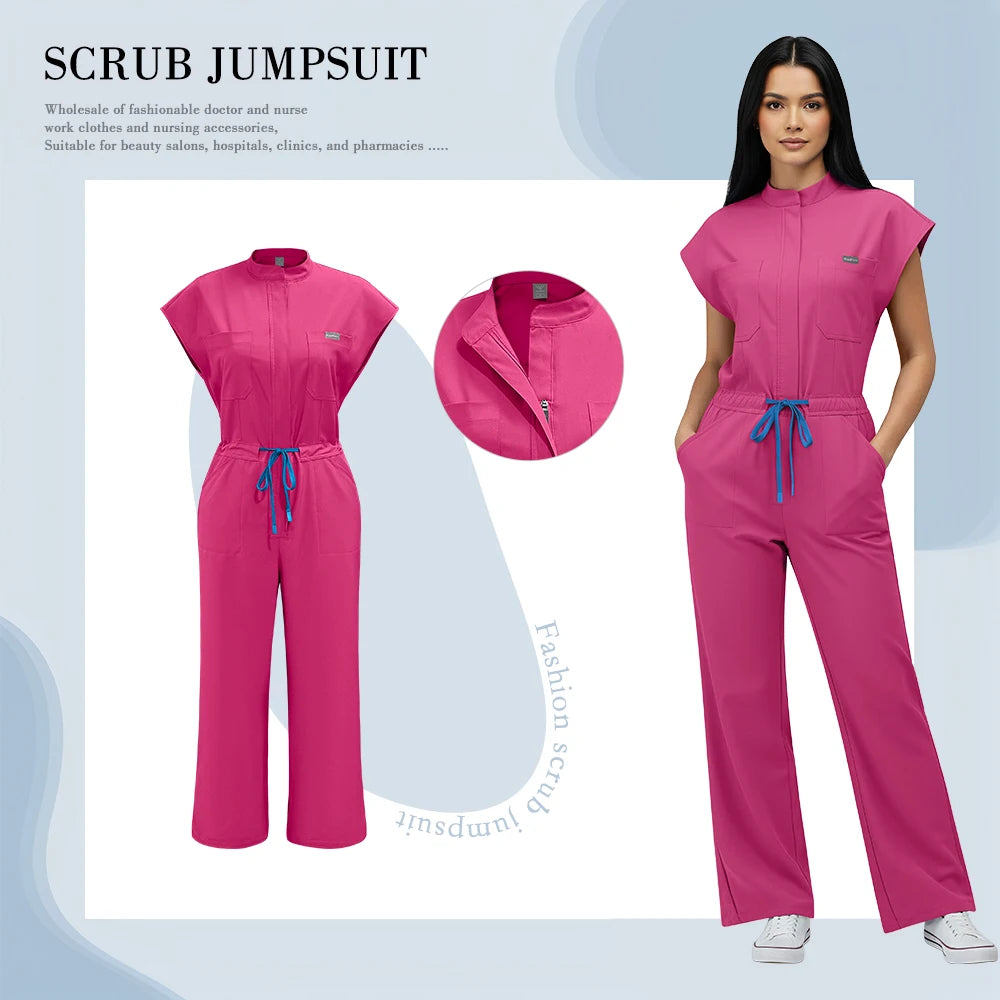 Custom Logo Medical Clothing for Women Anti Wrinkle Nursing Scrub Doctor Nurse Work Clothes Jumpsuit Printing Embroidering Logos