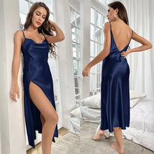 1 Piece Sexy Deep V Neck High Slit Long Nightgown Women Thin Strap Sleepwear Slim Home Dress Multi Color Options
