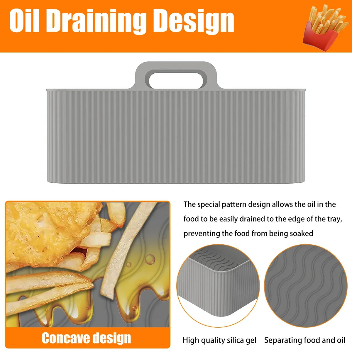 2Pcs Air Fryer Silicone Liner for Ninja Dual Air Fryer Accessories Reusable Baking Pan Basket Oven Pot Liner Kitchen Accessories