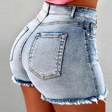 Retro Distressed High Waist Women Shorts With Side Pockets