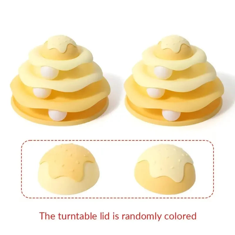 3-Layer Cat Turntable Toy Interactive Pet Cat Toy Tower Tracks Cat Toy Educational Play Indoor Cat Teaser Durable Polypropylene