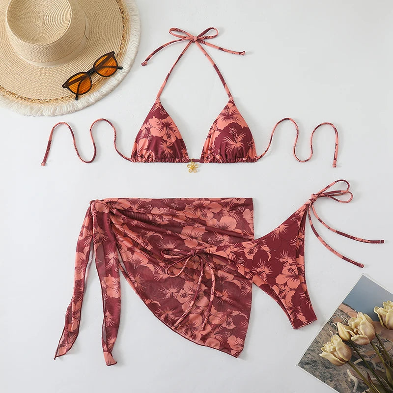 Sexy Micro Bikini Women's Swimsuit 2026 Trend Swimwear Woman Bathing Suit 3 Piece Triangle Bikinis Set Beach Dress Wear Cover Up