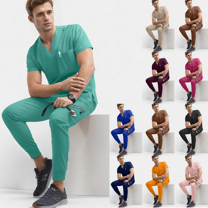 Doctors and Nurses Uniforms Multi-coloured Hand-washing Gowns for Men and Women with The Same Type of Quick-drying Overalls Set