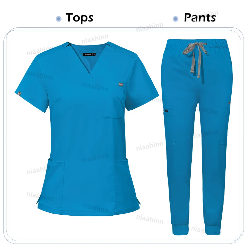 Scrub Sets Uniform Women Joggers Medical Accessories Healthcare Surgical Uniforms Lab Veterinary Clinic Working Clothes Set Mens