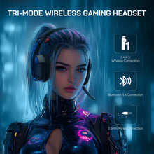 EKSA 2.4GHz Wireless Gaming Headphones With Mic USB/Type C Ultralight Foldable Over-Ear Bluetooth Headset Gamer For PC/PS5/Xbox