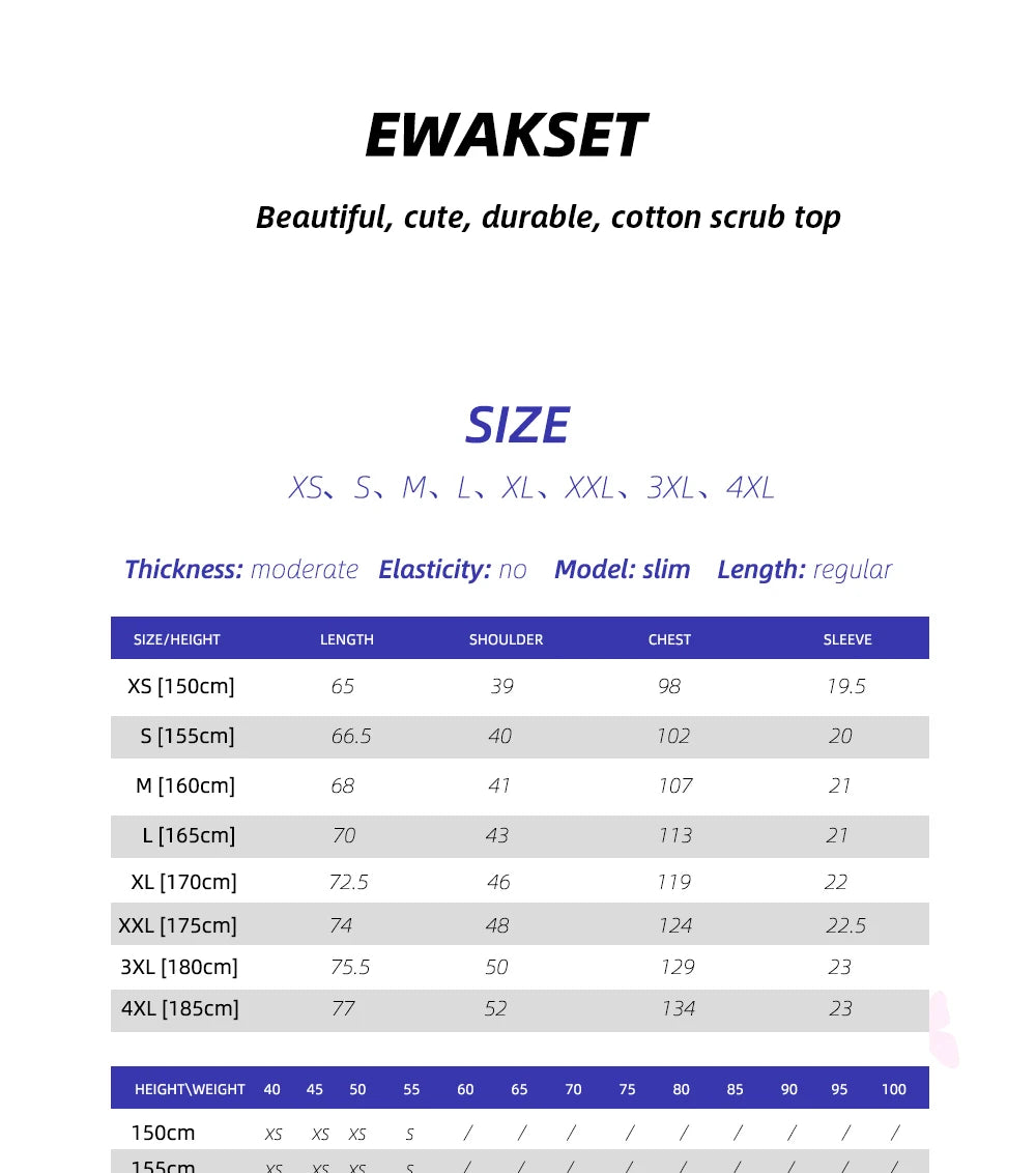 Unisex Solid Surgical Top 100% Cotton Shirt medical Uniforms Short Sleeve V-neck 3 Pocket Scrub Tops for Women Men