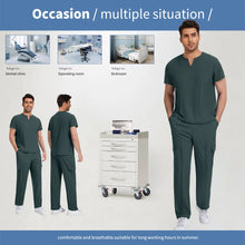 Niaahinn Medical Surgical Uniforms Doctor Costume Men Nurse Surgery Anesthetist Workwear Clinical Nursing Scrubs Tops-Pants Suit