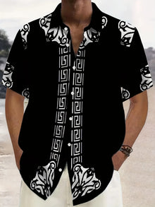 2026 Summer New Style Men's Short-Sleeved Shirt with 3D Patterned Print - Street Casual Fashion Comfortable and Soft
