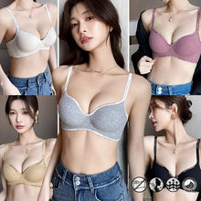Women's Letter Shoulder Strap Gathered Bra Seamless Comfortable Underwear Without Steel Ring Skin-Friendly Fashion Underwear New