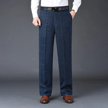 Pantalon de costume en cachemire pour homme, coupe droite classique, taille haute, motif à carreaux, coupe ample, pantalon habillé formel, business, tailles 42-44