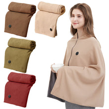 Corded Heated Blanket USB Powered Soft Zipper Shawl Wrap 3 Temperature Adjustment Warm Heating Scarf for Indoor Outdoor