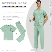 New Multi-pocket Clinical Surgical Uniforms Pockets Medical Nursing Scrubs Set Unisex Beauty Spa Workwear Dental Nurses Clothing