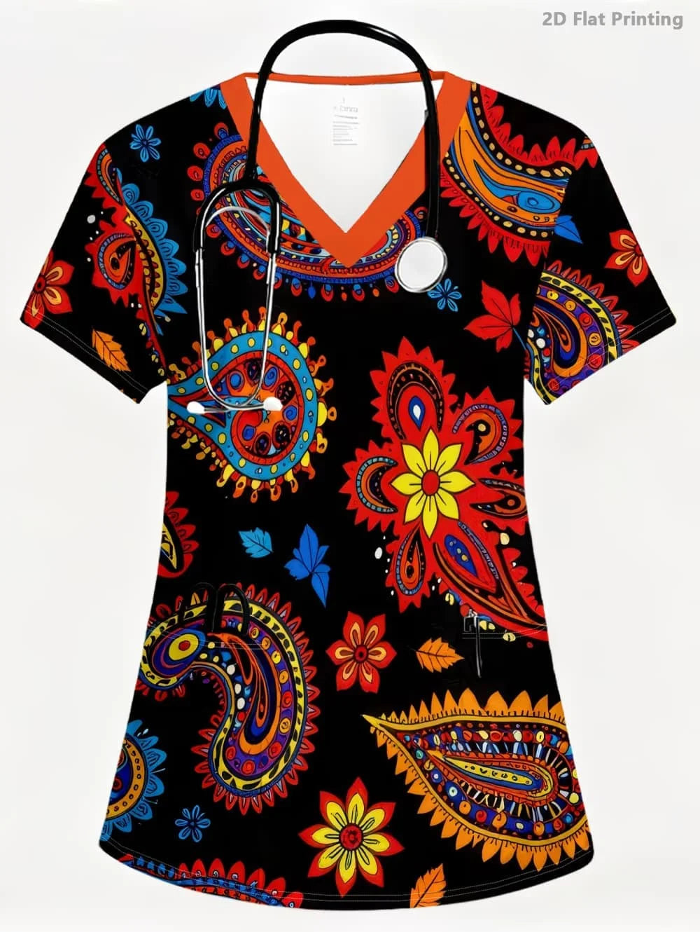 Surgical Uniforms Woman Tooth Cartoon Print Summer Nursing V-Neck Short Sleeve Tops Fashion Dental Microelastic Medical Uniform