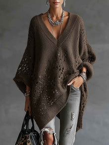 Women's Hollow Knitted Loose Pullover Sweater
