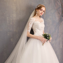 Slim Mid-sleeve Plus Size Photo Studio Wedding Dress by Mirlaine Univers