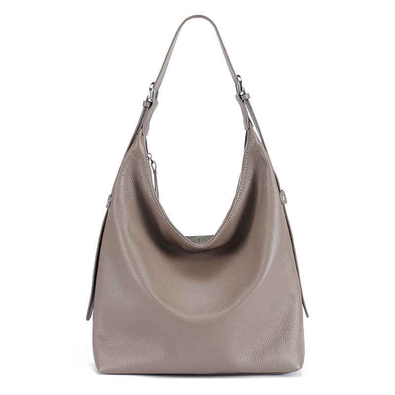 Womens Versatile Large-Capacity Genuine Leather Shoulder Bag