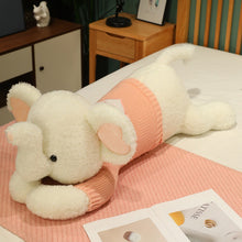Large Sweater Lying Elephant Throw Pillow Plush Toy Doll by Mirlaine Univers
