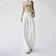 Women's White Wide-leg Straight Jeans by Mirlaine Univers