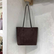 Retro Suede-Like Fabric Simple Handheld Shoulder Tote Bag