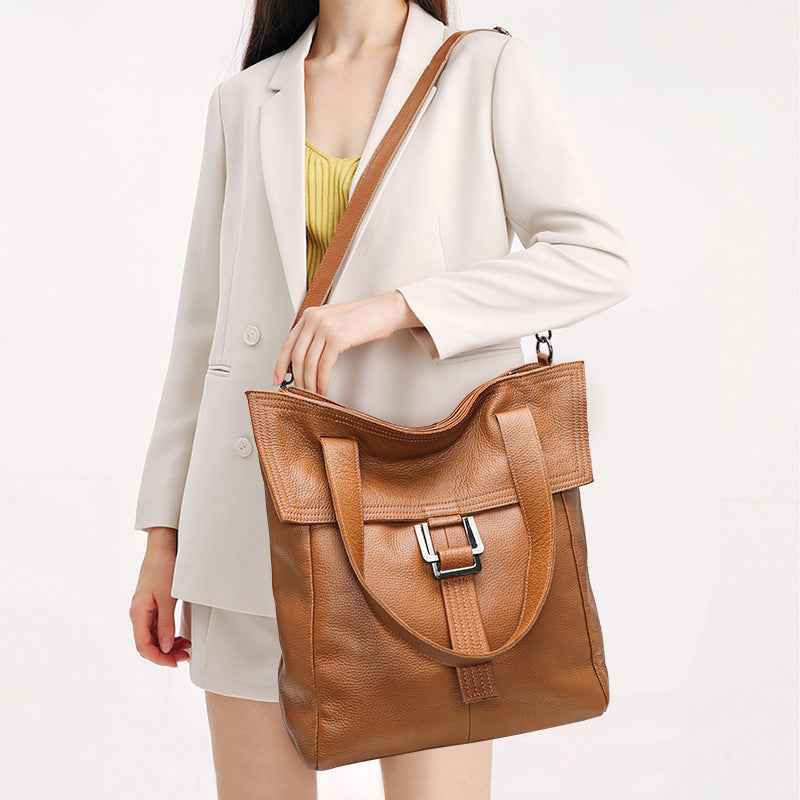 Single-shoulder Bagcrossbody Bag Made Capacity And Soft Leather