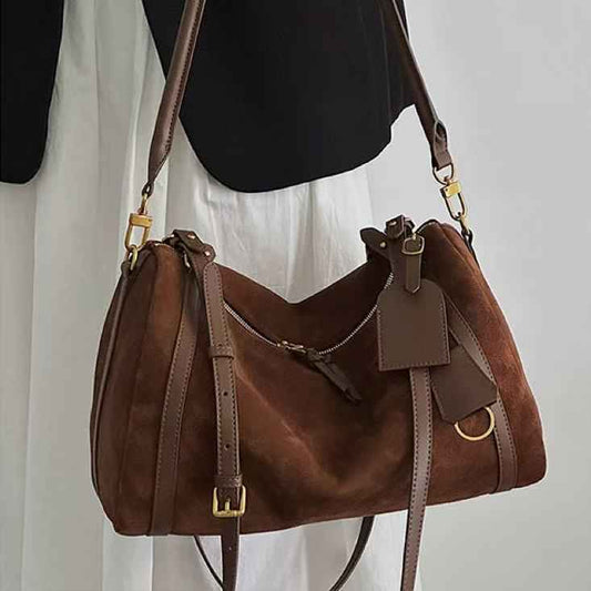 Womens Stylish Matte Suede Retro Crossbody Bag