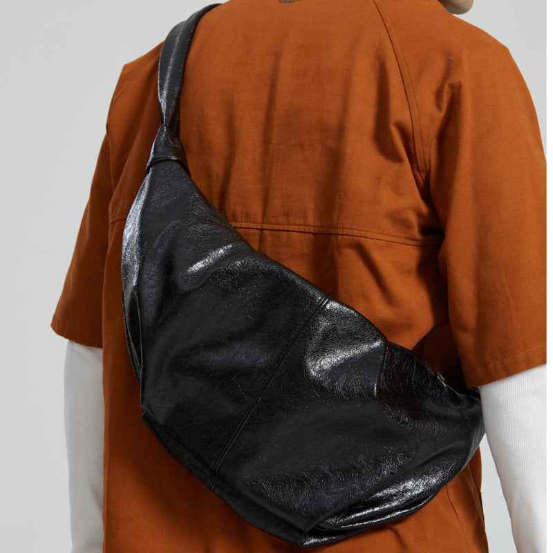 Large-capacity Retro French-style Instagrammable Niche Crossbody Bag A Croissant-shaped Pleated Bag