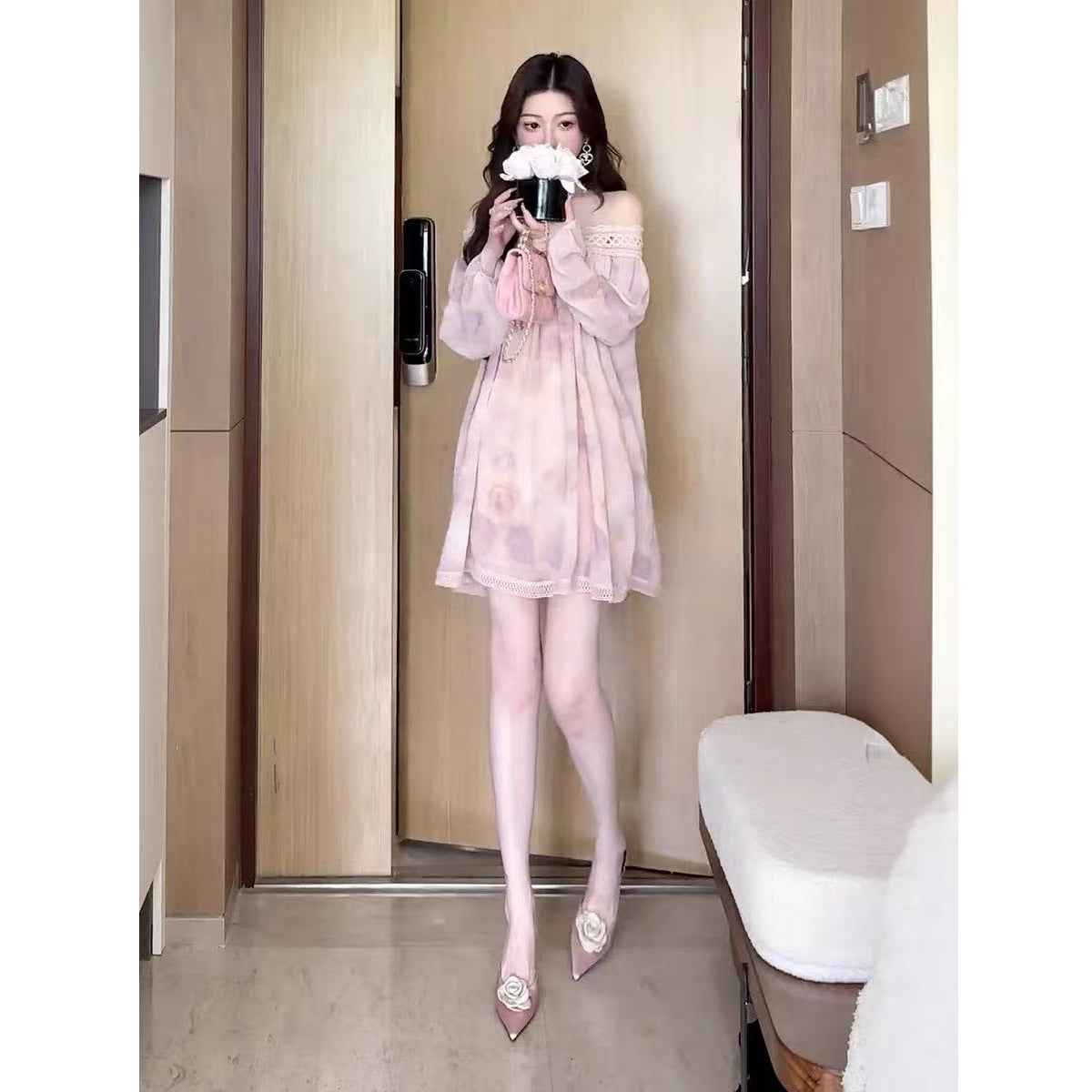 Women's Sexy Cinched Waist Floral Dress
