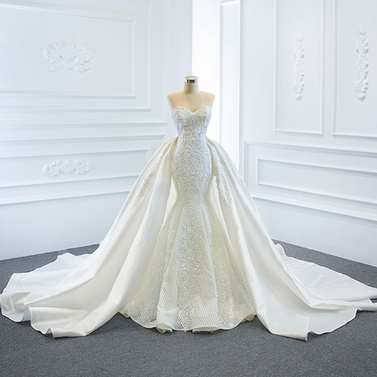 The Wedding Dress Wears Two Fishtail Tail Tube Tops, The Temperament Is Thin And Dreamy by Mirlaine Univers